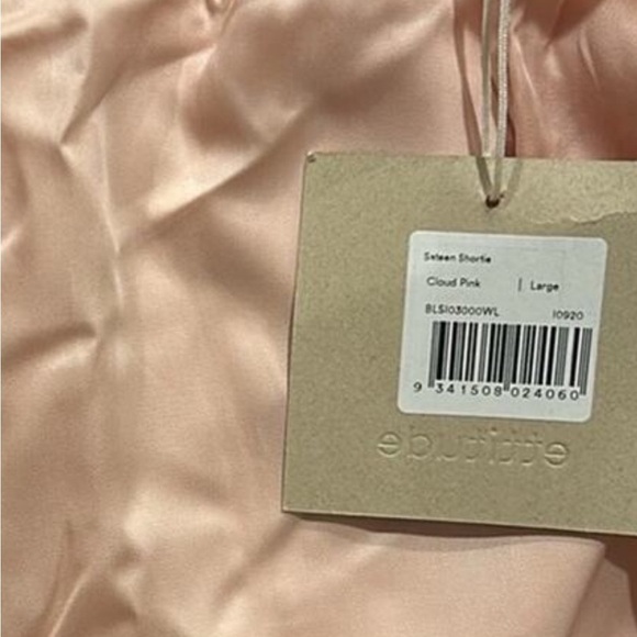 Ettitude Sateen Shortie (Cloud Pink) Large Intimates Pajamas Lounge Shorts NEW - Picture 7 of 13